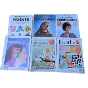 Well-Being Magazine Lot Of 6 Mindfulness Magazine Books, Journaling, Puzzles